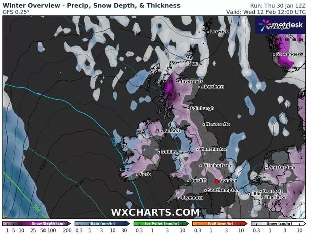 英国降雪地图显示了新的-8C雪弹将冻结英国人的确切日期和时间